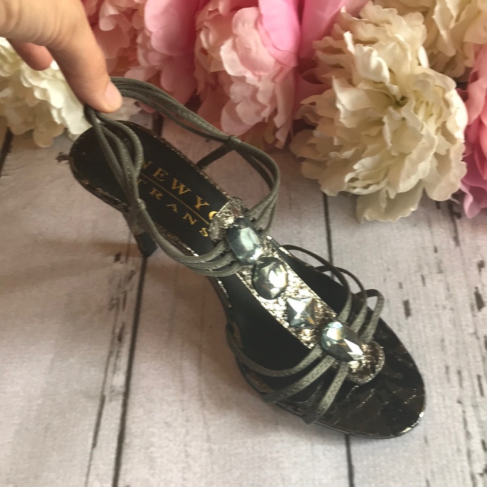 New York Transit Embellished Gemstone Sandal